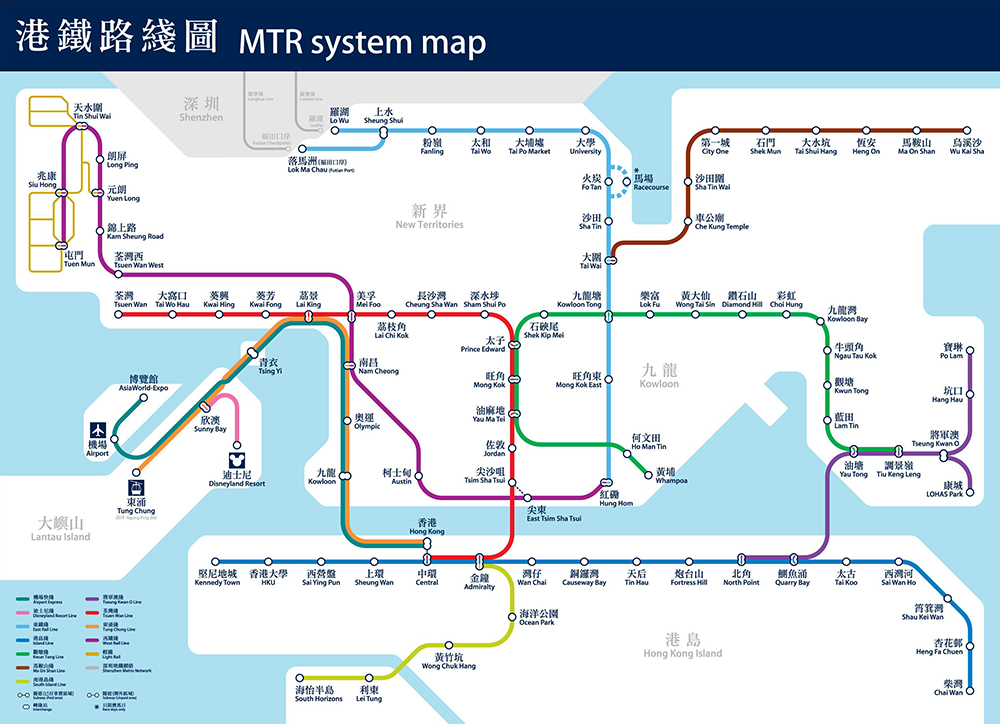 香港地鐵線路圖